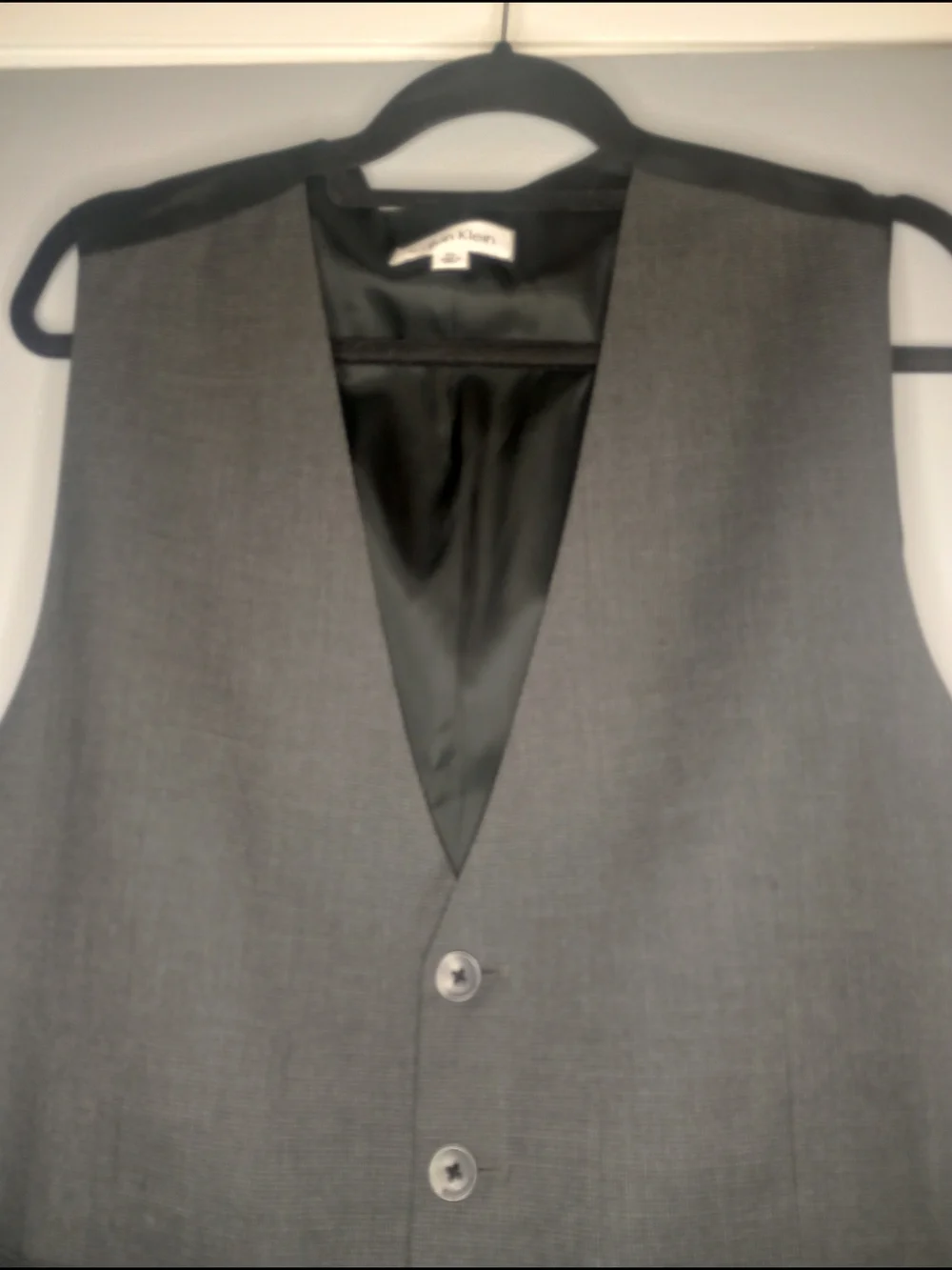 Calvin Klein Men's Charcoal Gray Dress Vest